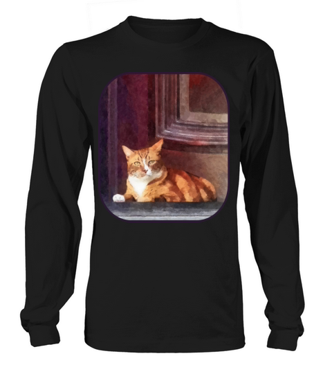 Cats - Orange Tabby in Doorway Women's Long Sleeve