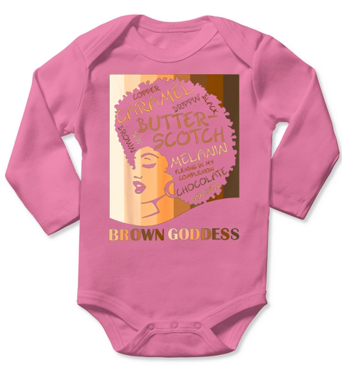 Brown Goddess Melanin Cute Womens Afro Black Is Beautiful Long Sleeve Baby One-Piece