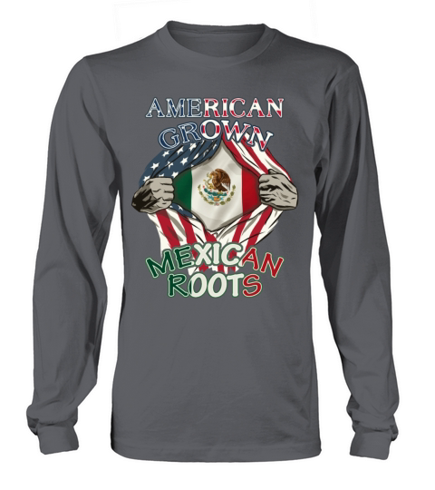 American Grown Mexican Roots Love Mexico USA Flag Women's Long Sleeve