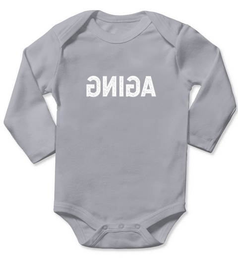 Aging Backwards - Aging Written Backwards Long Sleeve Baby One-Piece