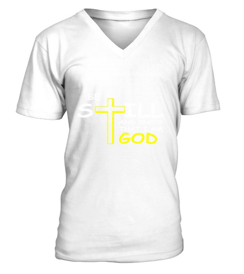 Be Still And Know That I Am God Christian And Disc Men's V-Neck T-shirt