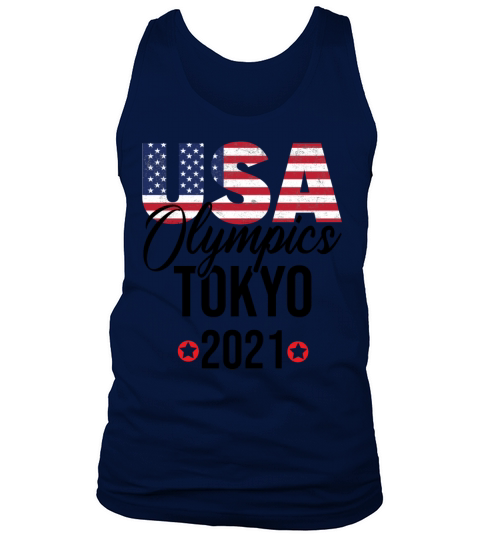 Olympics 2021 in Tokyo Cheer Team American Flag Men's Tank Top