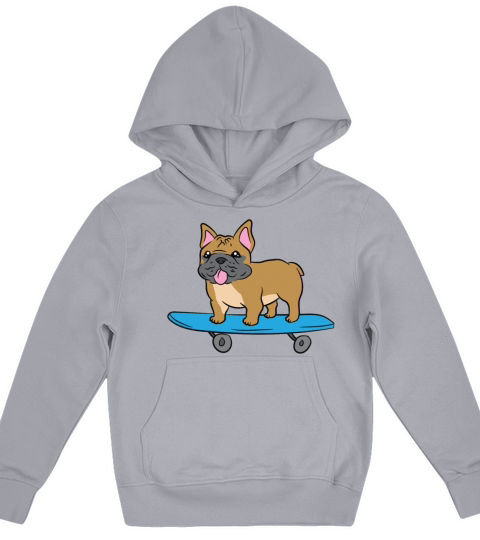 Skateboarding French Bulldog Kids Skater Bulldog Kids Hoodie