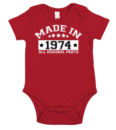 MADE IN 1974 ALL ORIGINAL PARTS Short Sleeve Baby One-Piece
