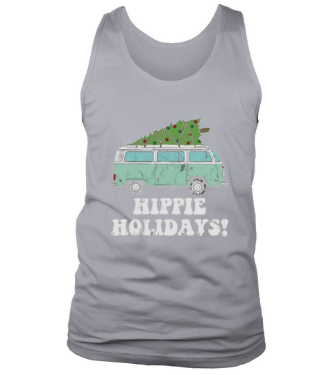 Hippie Holidays! Retro &amp;amp; Funny Christmas Tree Van T-Shirt Tank Top Unisex