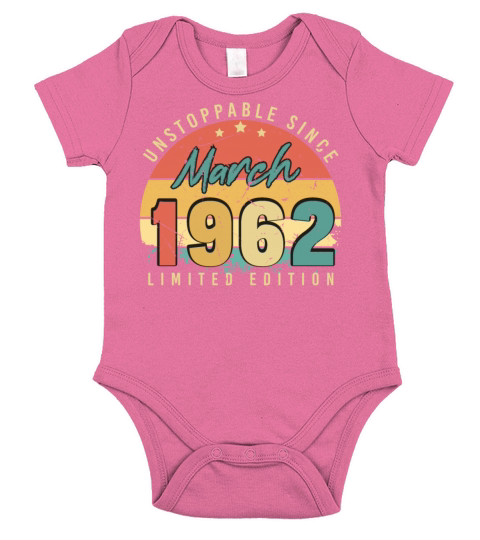 1962 March Vintage Limited Short Sleeve Baby One-Piece
