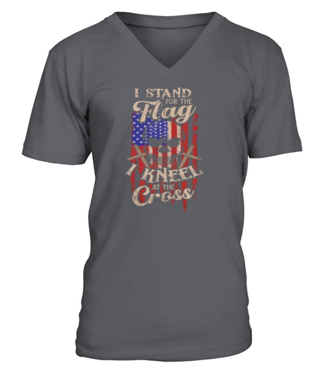 I Stand for the Flag I Kneel at the Cross Men's V-Neck T-shirt