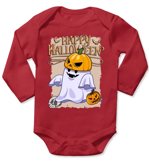 Cartoon Halloween Ghost 01 Long Sleeve Baby One-Piece