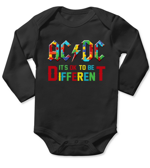 Autism AC DC Its Ok To Be Different shirt Long Sleeve Baby One-Piece