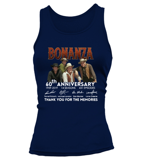 60th Anniversary Thank You For The Memories 1959-2019 Bonanza shirt Tank top Woman