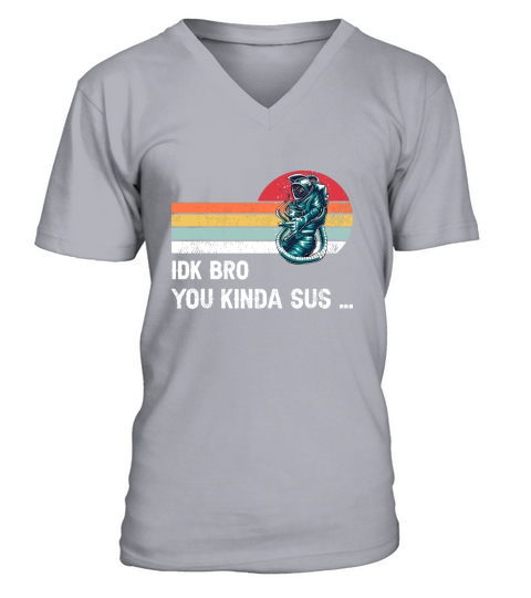 Imposter Among Costume Game Us Sus Vintage Retro Grunge V-Neck T-shirt