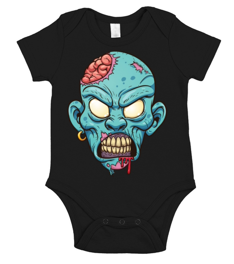 Zombie head Short Sleeve Baby One-Piece