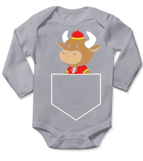Year Of The Ox Pocket Ox Long Sleeve Baby One-Piece