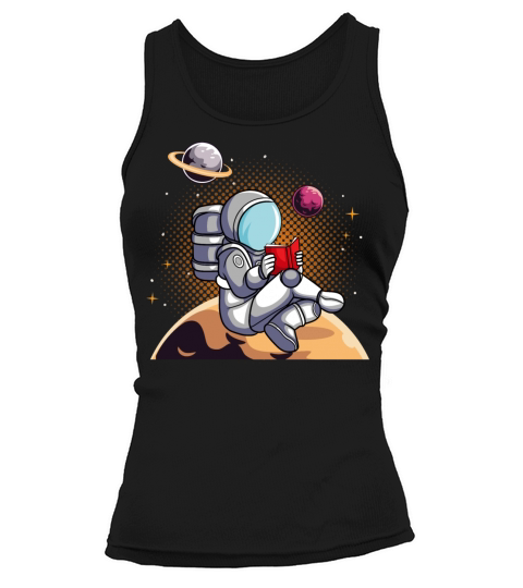 Bookworm Astronaut Reading Book in Space Women's Tank Top