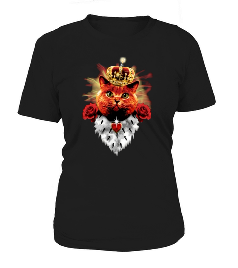 Red Cat King Queen Crown Roses Love Heart TShirt Women's T-Shirt