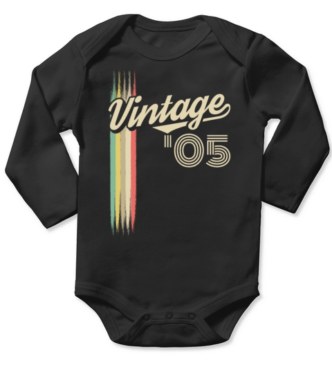 2005 Vintage born in Retro age Birthday gift idea Long Sleeve Baby One-Piece