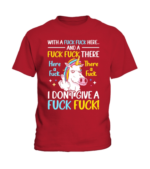 With A Fuck Unicorn Unicorn Lover Glitter Rainbow Kids T-Shirt