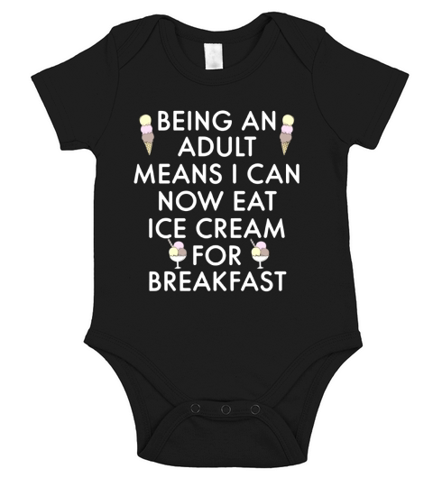 ICE CREAM FOR BREAKFAST Short Sleeve Baby One-Piece