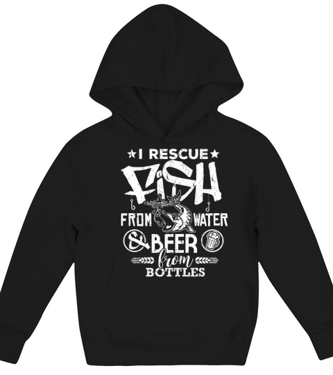 Fishing Beer Shirt I Rescue Fish & Beer Gift Shirt Kids Hoodie