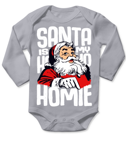 Santa is my homie Long Sleeve Baby One-Piece