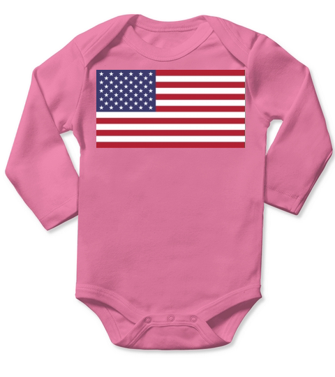 US American Flag Long Sleeve Baby One-Piece