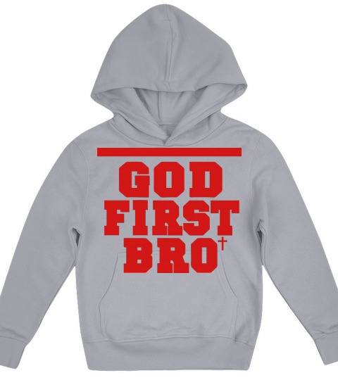 GOD FIRST BRO-By Crazy4tshirts Kids Hoodie