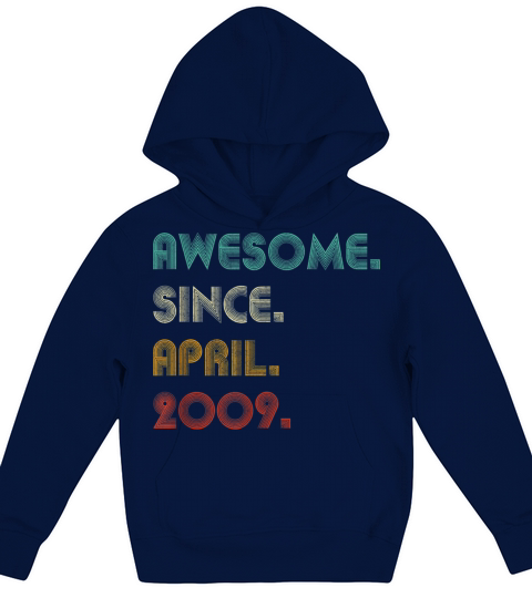 Awesome Since April 2009 12th Birthday 12 Ye 640 Kids Hoodie