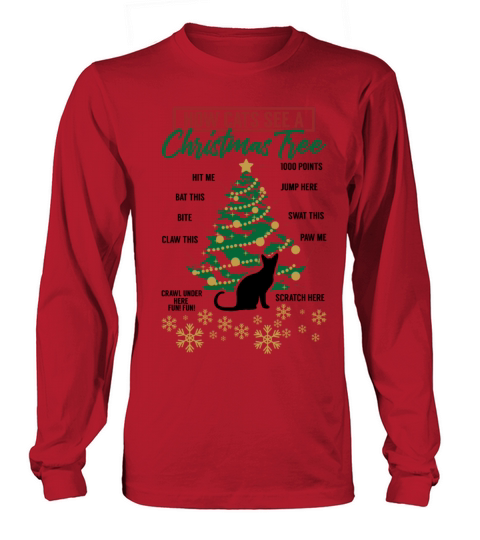 Christmas How Cats See A Christmas Tree Gift Idea Women's Long Sleeve