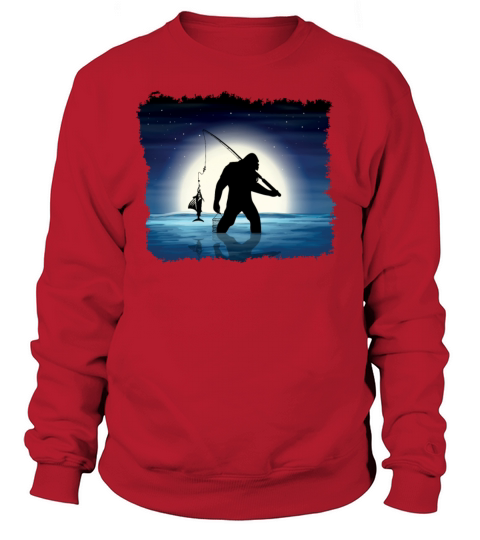 Funny Bigfoot Bass Fishing Women's Sweatshirt