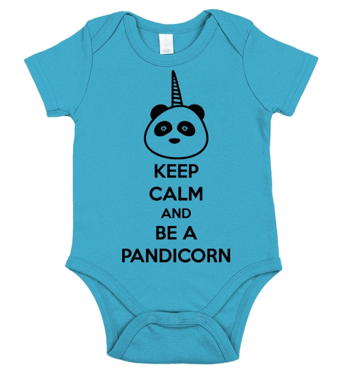 KEEP CALM BE A PANDICORN - funny Short Sleeve Baby One-Piece