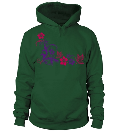 Hibiscus with butterflies Women's Hoodie