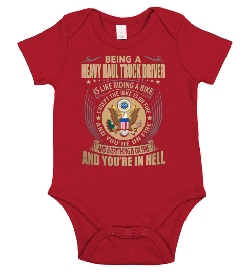 Being a Heavy Haul Truck Driver like Riding a Bike Job Title Shirts Short Sleeve Baby One-Piece
