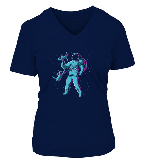 Intergalactic Cat Fancy Enthusiast V-neck T-Shirt Woman