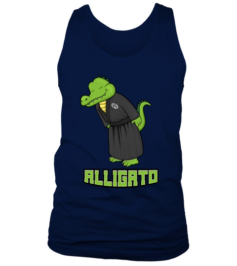 Funny design alligator says thank you in japanese Men's Tank Top