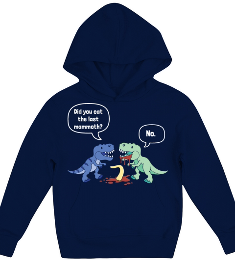 Funny Dinosaur Trex Eat Mammoth Humor Kids Hoodie