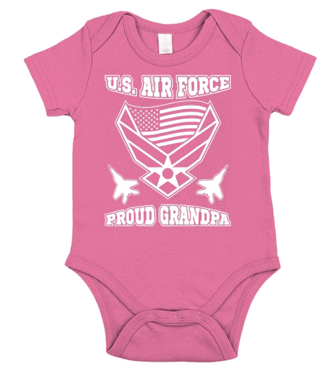 Proud Grandpa of US Air Force Short Sleeve Baby One-Piece