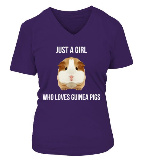 Cute Guinea Pig Just A Girl Loves Wheek Gift Idea Women's V-Neck T-shirt