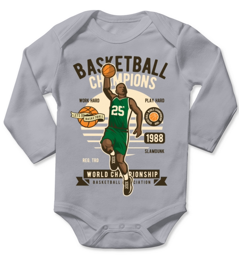 Basketball Champions Long Sleeve Baby One-Piece