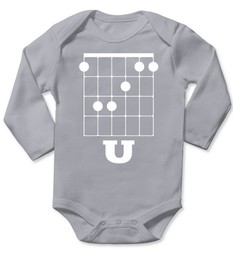 Funny Guitar Shirt - F Chord U Long Sleeve Baby One-Piece