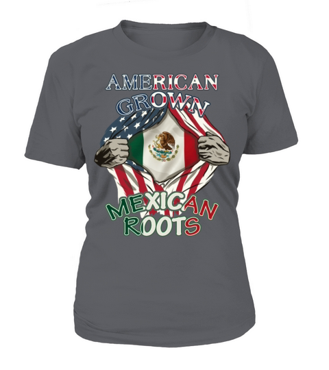 American Grown Mexican Roots Love Mexico USA Flag Women's T-Shirt