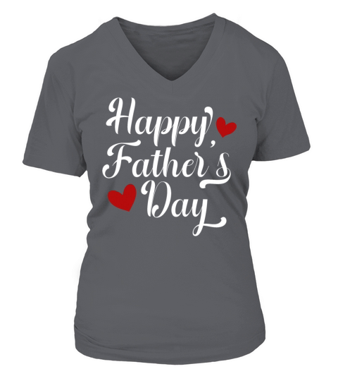 Simple and Elegant Happy Fathers Day Calligraphy Women's V-Neck T-shirt