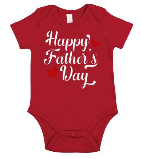 Simple and Elegant Happy Fathers Day Calligraphy Short Sleeve Baby One-Piece