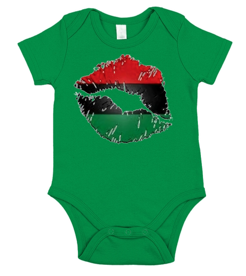 Red, black, green lips Short Sleeve Baby One-Piece