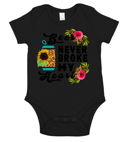 Beer Never Broke My Heart Funny Drinking Short Sleeve Baby One-Piece