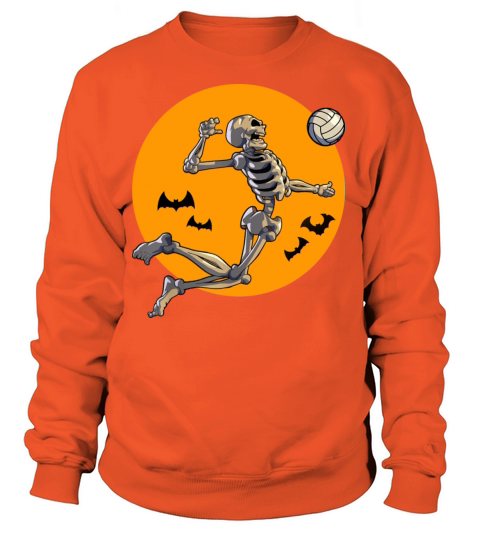 Volleyball Skeleton Volleyball Player Halloween Women's Sweatshirt