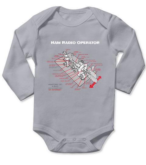 Ham Radio Operator T Shirt Morse Code Key Long Sleeve Baby One-Piece