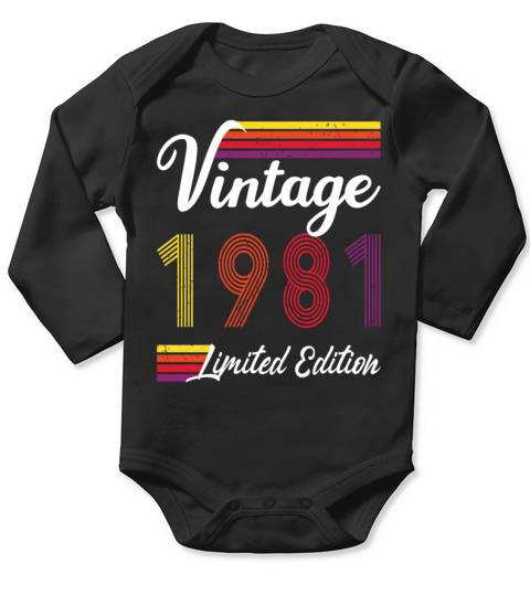 40th Birthday Vintage 1981 Limited Edition Long Sleeve Baby One-Piece