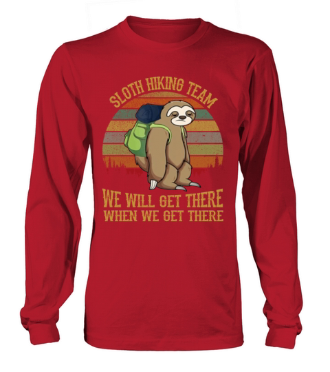 Sloth Hiking Team We Will Get There Funny Vintage Men's Long Sleeve