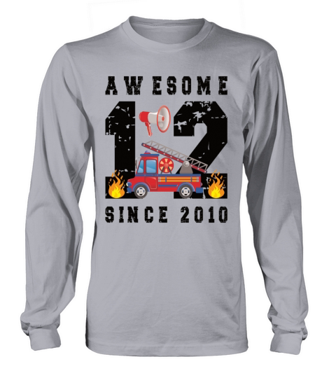12th Birthday Gift Firefighter Boy Born in 2010 Women's Long Sleeve