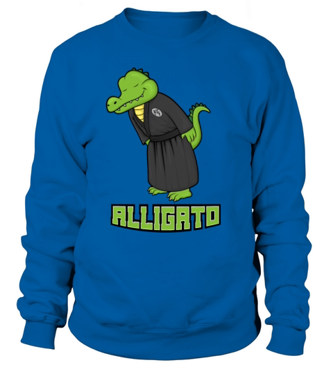 Funny design alligator says thank you in japanese Women's Sweatshirt